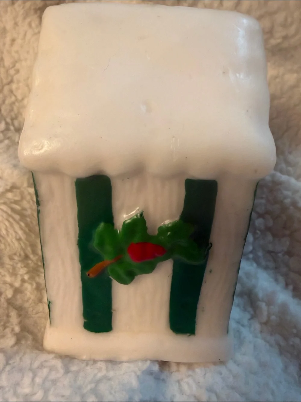 Vintage 1980 Jasco Snowy Holiday Dog House Holiday Candle